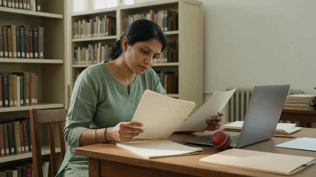 Reading room with state context notes on the wall